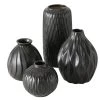 Boltze Vases Zalina (4 éléments) - Porcelaine - Noir