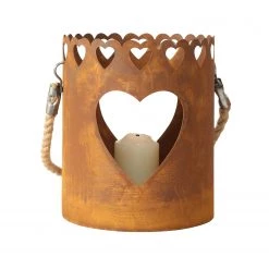 Boltze Photophores Cœur (2 éléments) - Fer - Marron rouille -Pas Cher Décoration Magasin 1000247626 210219 10105300217 DETAILS P000000001000247626