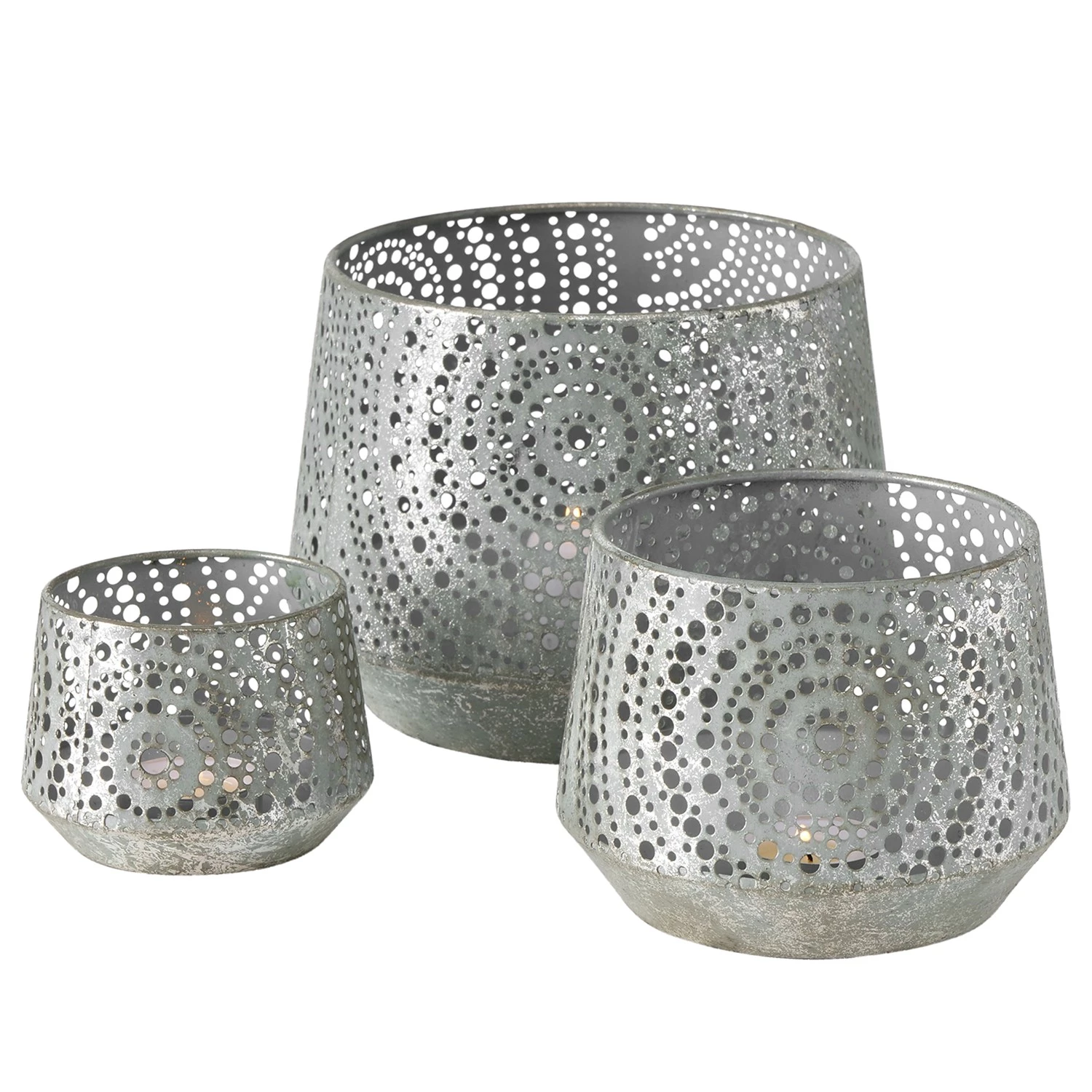 Boltze Photophore Palos II - Fer - Argenté vieilli 1 Boltze Photophore Palos II - Fer - Argenté vieilli