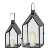 Boltze Lanternes Nuovo (2 éléments) - Fer / Verre transparent - Noir