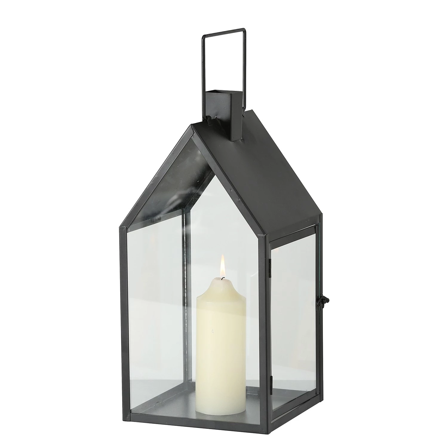 Boltze Lanternes Nuovo (2 éléments) - Fer / Verre transparent - Noir 2 Boltze Lanternes Nuovo (2 éléments) - Fer / Verre transparent - Noir – Image 2