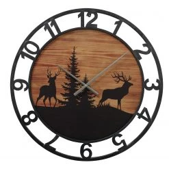 Boltze Horloge murale Ludwig - Fer - Noir / Marron
