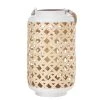 Boltze Photophore Carole - Bambou / Fer - Blanc - Hauteur : 39 cm