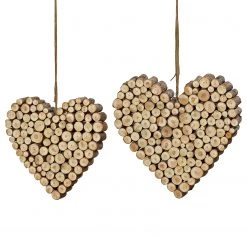 Boltze Suspension déco Lien - Pin sylvestre - Naturel