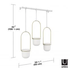 Umbra Suspension plante Triflora - Mélamine / Fer - Blanc / Laiton -Pas Cher Décoration Magasin 1000247901 210216 15365300038 DETAILS P000000001000247901