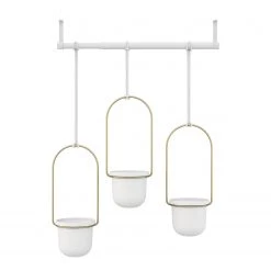 Umbra Suspension plante Triflora - Mélamine / Fer - Blanc / Laiton -Pas Cher Décoration Magasin 1000247901 210216 15365300040 DETAILS P000000001000247901