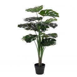 Twentyfour Plante artificielle Monstera - Matière plastique - Vert - Hauteur : 90 cm
