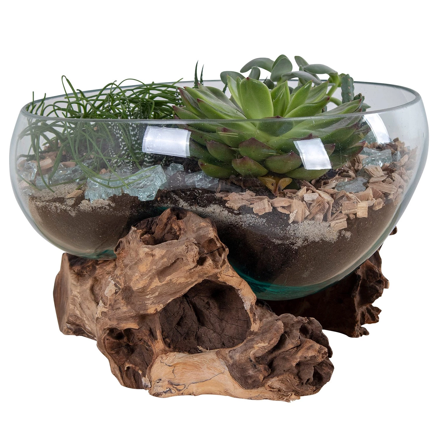 Twentyfour Objet décoratif San Marino VI - Teck / Verre cristallin - Marron 1 Twentyfour Objet décoratif San Marino VI - Teck / Verre cristallin - Marron