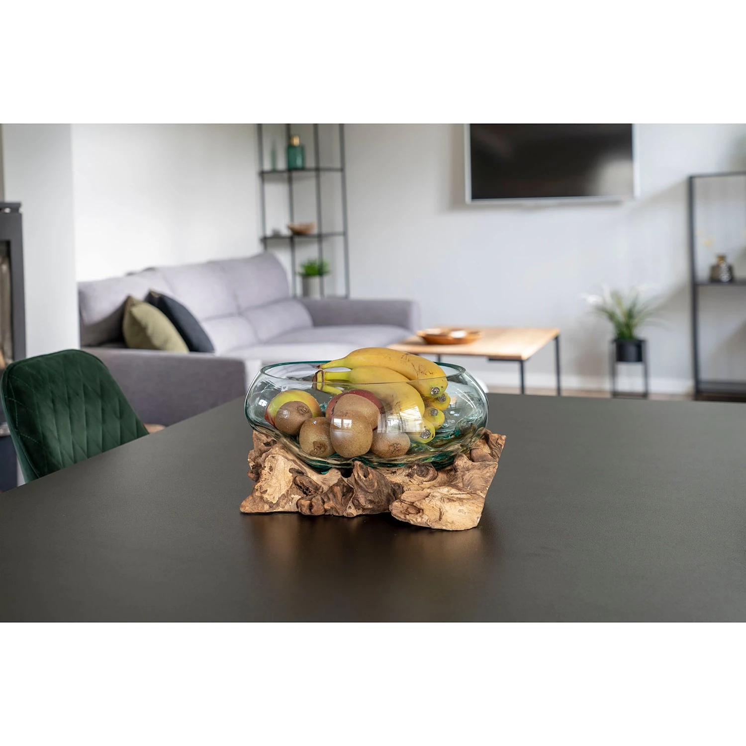 Twentyfour Objet décoratif San Marino VI - Teck / Verre cristallin - Marron 2 Twentyfour Objet décoratif San Marino VI - Teck / Verre cristallin - Marron – Image 2