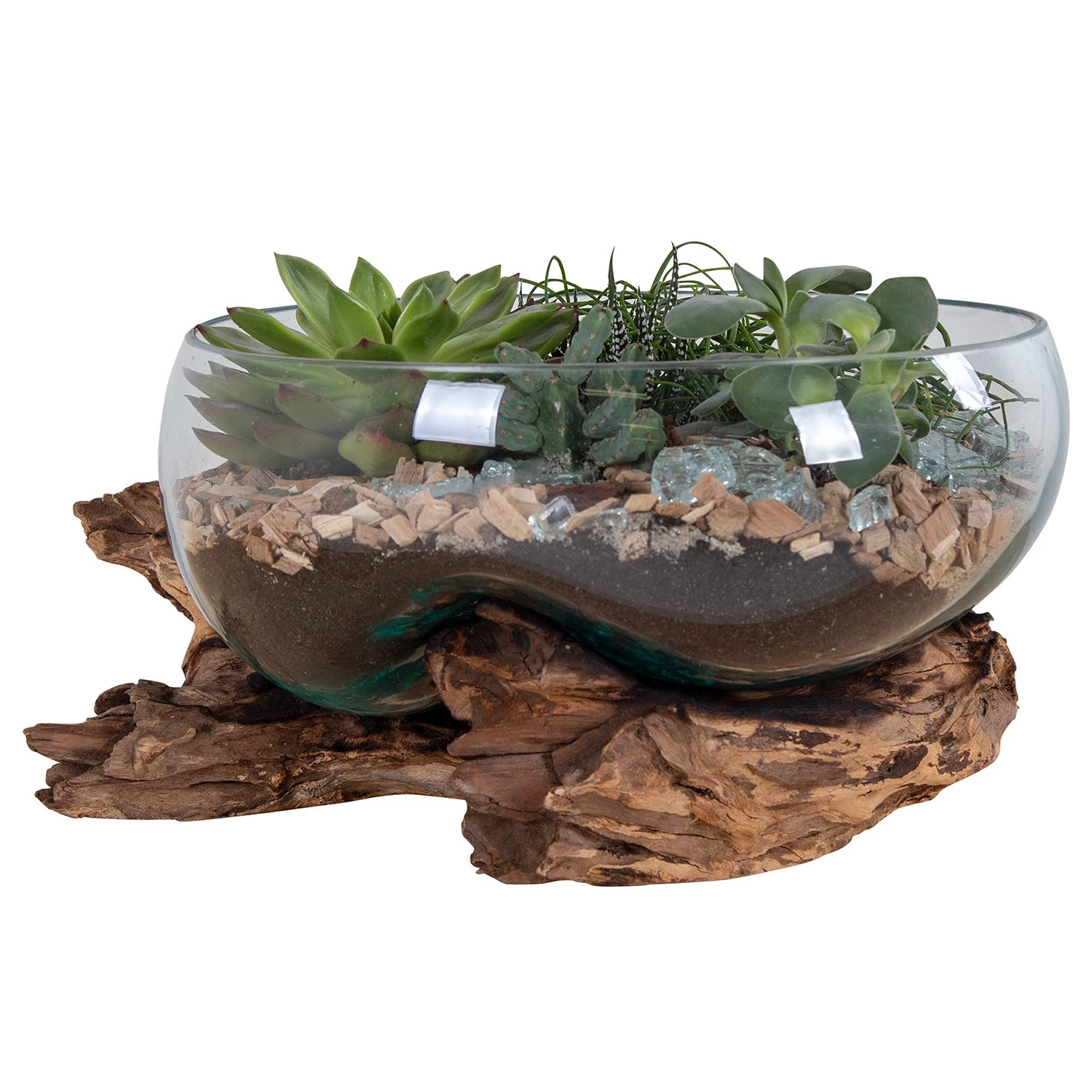 Twentyfour Objet décoratif San Marino VI - Teck / Verre cristallin - Marron 3 Twentyfour Objet décoratif San Marino VI - Teck / Verre cristallin - Marron – Image 3