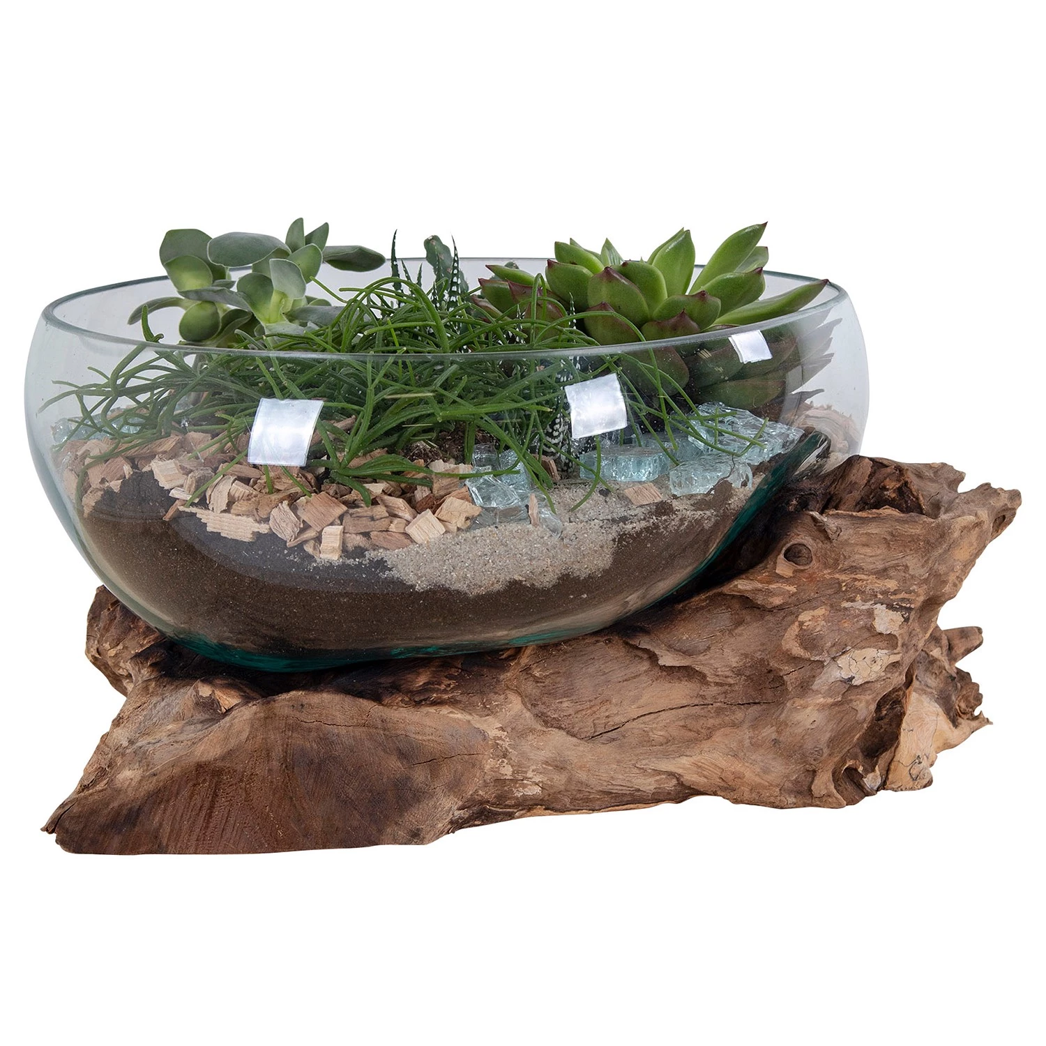 Twentyfour Objet décoratif San Marino VI - Teck / Verre cristallin - Marron 4 Twentyfour Objet décoratif San Marino VI - Teck / Verre cristallin - Marron – Image 4