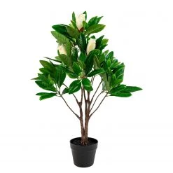 Twentyfour Plante artificielle Magnolia - Matière plastique - Vert