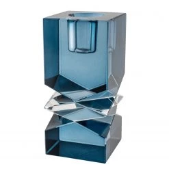 Twentyfour Bougeoir Mira - Verre cristallin - Bleu