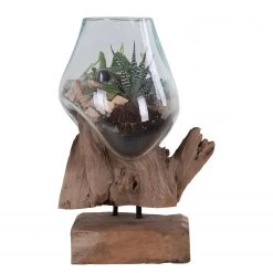 Twentyfour Objet décoratif San Marino III - Teck / Verre cristallin - Marron