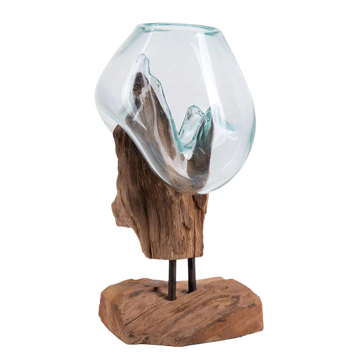 Twentyfour Objet décoratif San Marino III - Teck / Verre cristallin - Marron 4 Twentyfour Objet décoratif San Marino III - Teck / Verre cristallin - Marron – Image 4