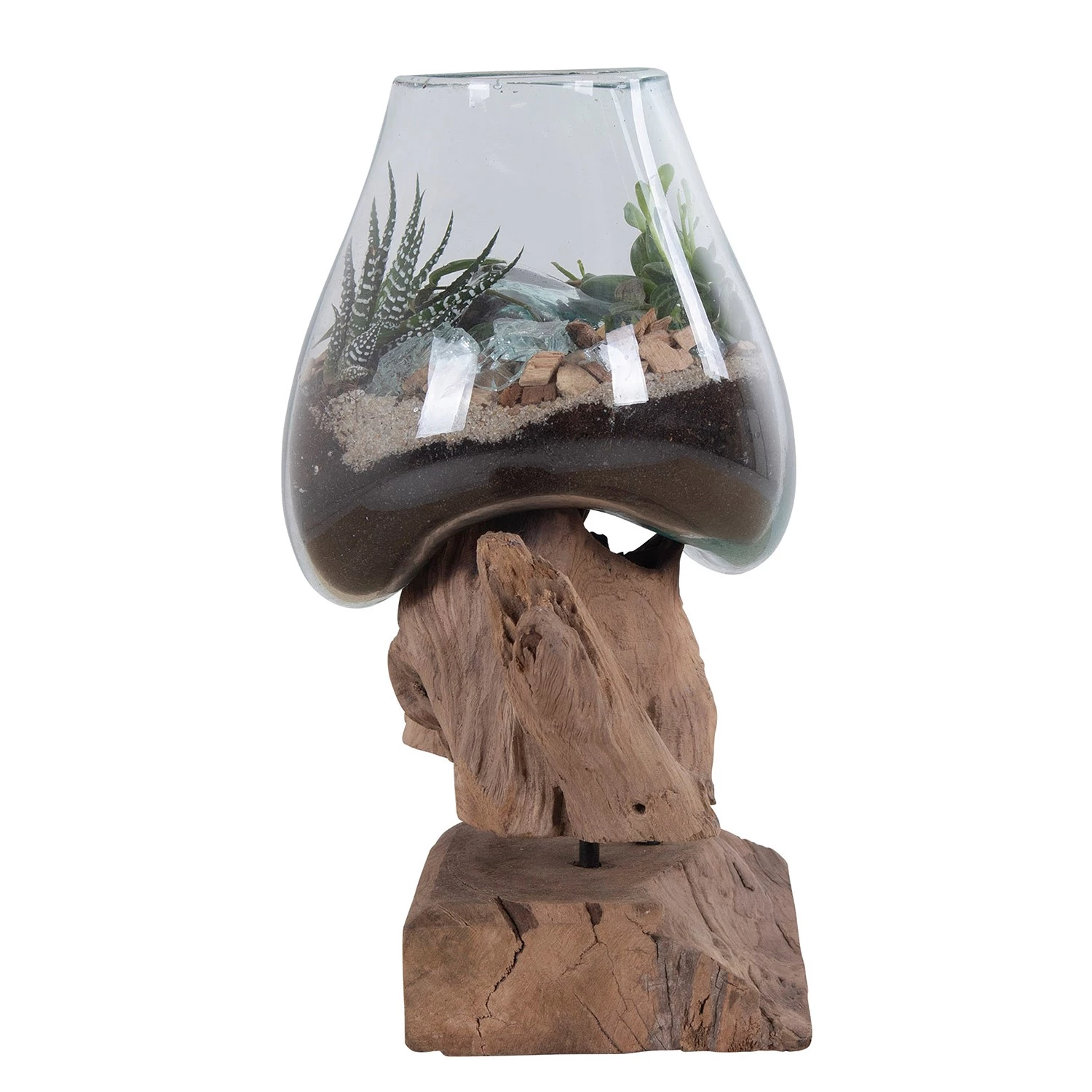 Twentyfour Objet décoratif San Marino III - Teck / Verre cristallin - Marron 6 Twentyfour Objet décoratif San Marino III - Teck / Verre cristallin - Marron – Image 6