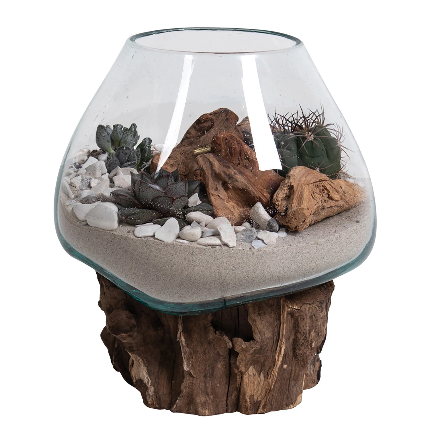 Twentyfour Objet décoratif San Marino II - Teck / Verre cristallin - Marron 1 Twentyfour Objet décoratif San Marino II - Teck / Verre cristallin - Marron