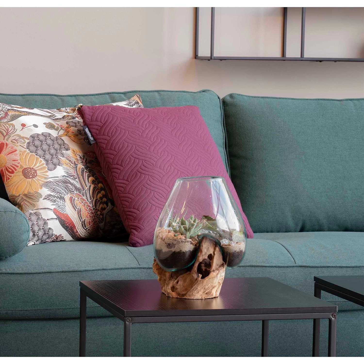 Twentyfour Objet décoratif San Marino II - Teck / Verre cristallin - Marron 3 Twentyfour Objet décoratif San Marino II - Teck / Verre cristallin - Marron – Image 3