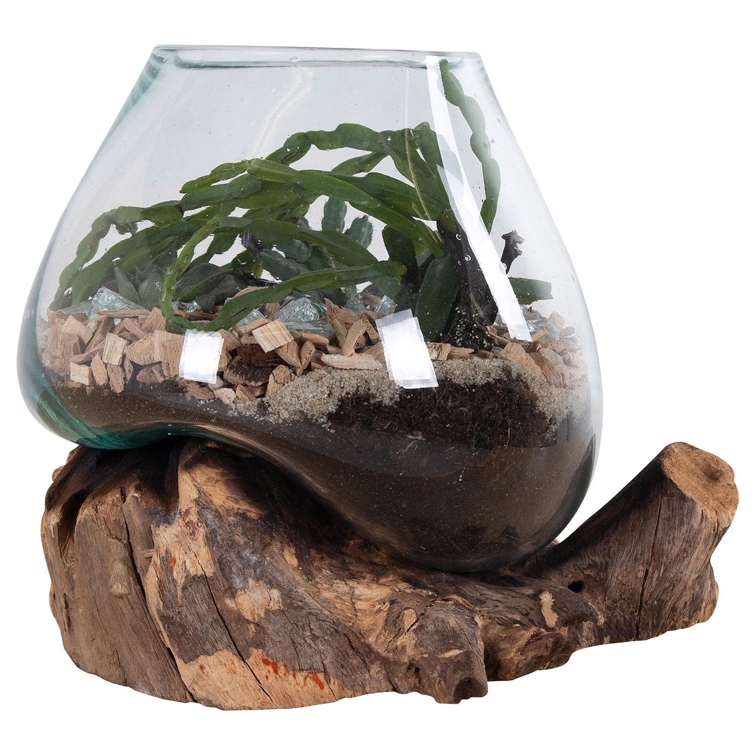 Twentyfour Objet décoratif San Marino II - Teck / Verre cristallin - Marron 7 Twentyfour Objet décoratif San Marino II - Teck / Verre cristallin - Marron – Image 7