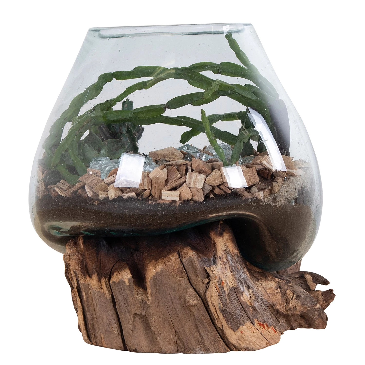 Twentyfour Objet décoratif San Marino II - Teck / Verre cristallin - Marron 8 Twentyfour Objet décoratif San Marino II - Teck / Verre cristallin - Marron – Image 8