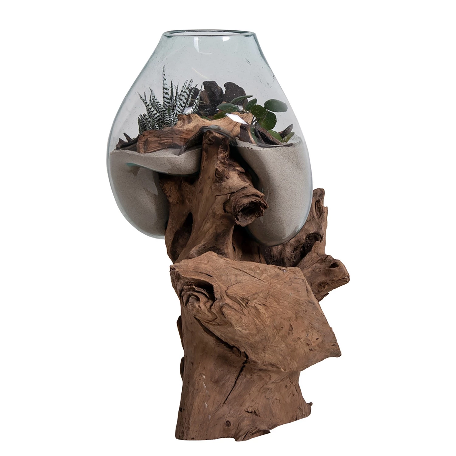 Twentyfour Objet décoratif San Marino IV - Teck / Verre cristallin - Marron 1 Twentyfour Objet décoratif San Marino IV - Teck / Verre cristallin - Marron