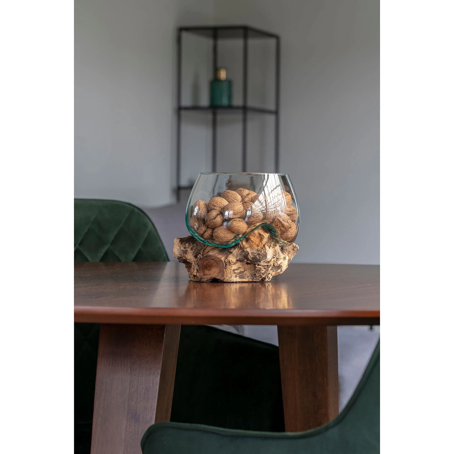 Twentyfour Objet décoratif San Marino V - Teck / Verre cristallin - Marron 2 Twentyfour Objet décoratif San Marino V - Teck / Verre cristallin - Marron – Image 2