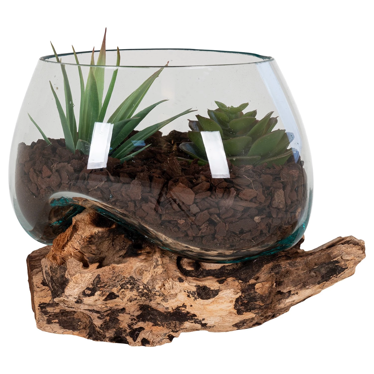 Twentyfour Objet décoratif San Marino V - Teck / Verre cristallin - Marron 3 Twentyfour Objet décoratif San Marino V - Teck / Verre cristallin - Marron – Image 3