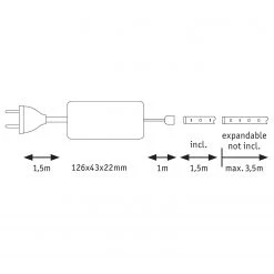 Paulmann Ruban LED MaxLED 1,5m V - aluminium -Pas Cher Décoration Magasin 1000254334 210325 09332800231 SKETCH DETAILS P000000001000254334 sketch