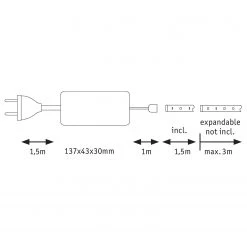 Paulmann Ruban LED MaxLED 1,5m XIII - Silicone -Pas Cher Décoration Magasin 1000254339 210325 09340700258 SKETCH DETAILS P000000001000254339 sketch