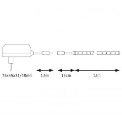 Paulmann Ruban LED SimpLED 1,5m - Silicone - 1 ampoule -Pas Cher Décoration Magasin 1000254345 210325 09345600292 SKETCH DETAILS P000000001000254345 sketch