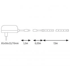 Paulmann Ruban LED SimpLED 7,5m I - Aluminium - 1 ampoule -Pas Cher Décoration Magasin 1000254352 210325 09360500338 SKETCH DETAILS P000000001000254352 sketch