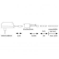 Paulmann Ruban LED MaxLED 3m VIII - Silicone 25 Paulmann Ruban LED MaxLED 3m VIII - Silicone -Pas Cher Décoration Magasin 1000254355 210325 09363100356 SKETCH DETAILS P000000001000254355 sketch