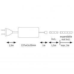 Paulmann Ruban LED MaxLED 1,5m VIII - aluminium 13 Paulmann Ruban LED MaxLED 1,5m VIII - aluminium -Pas Cher Décoration Magasin 1000254363 210325 09374600405 SKETCH DETAILS P000000001000254363 sketch