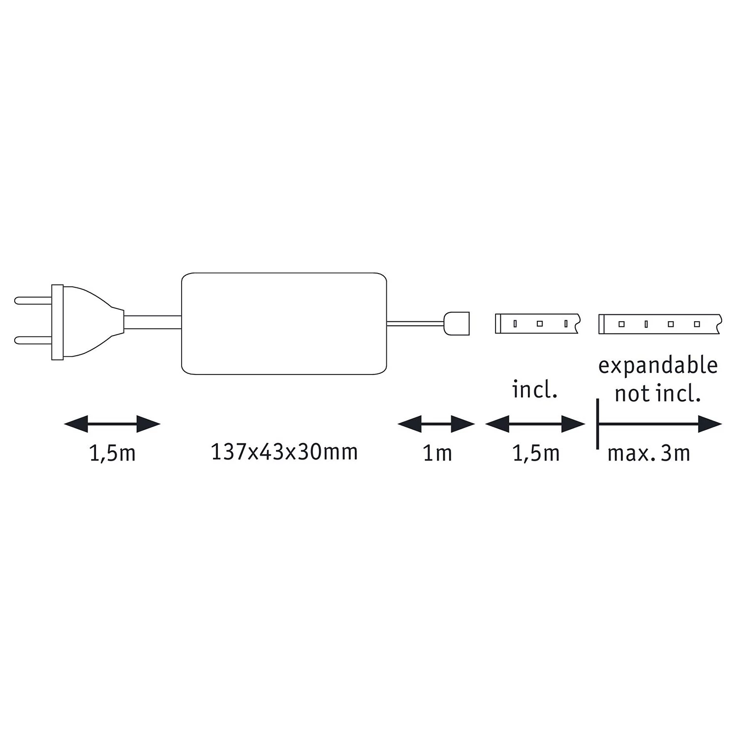 Paulmann Ruban LED MaxLED 1,5m VIII - aluminium 7 Paulmann Ruban LED MaxLED 1,5m VIII - aluminium – Image 7