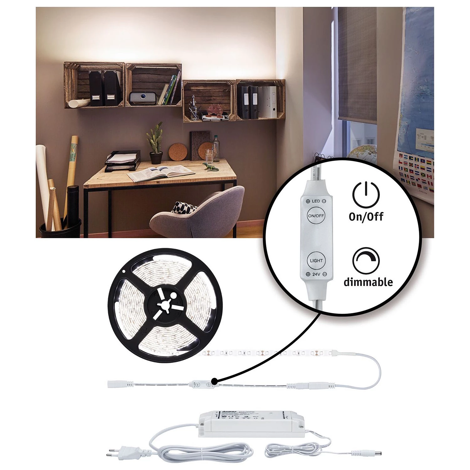 Paulmann Ruban LED SimpLED 5m IV - Silicone - 1 ampoule 1 Paulmann Ruban LED SimpLED 5m IV - Silicone - 1 ampoule