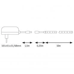 Paulmann Ruban LED SimpLED 10m II - Aluminium - 1 ampoule 7 Paulmann Ruban LED SimpLED 10m II - Aluminium - 1 ampoule -Pas Cher Décoration Magasin 1000254388 210325 09411500549 SKETCH DETAILS P000000001000254388 sketch
