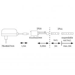 Paulmann Ruban LED MaxLED 3m IX - Silicone 19 Paulmann Ruban LED MaxLED 3m IX - Silicone -Pas Cher Décoration Magasin 1000254391 210325 09413200562 SKETCH DETAILS P000000001000254391 sketch