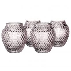 Leonardo Vases Poesia (lot de 4) - Mauve