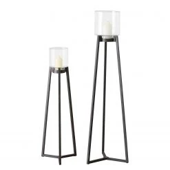 Boltze Photophores Denia (lot de 2) - Fer - Gris