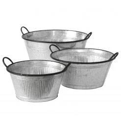 Boltze Cache-pots Cottage (lot de 3) - Zinc - Doré