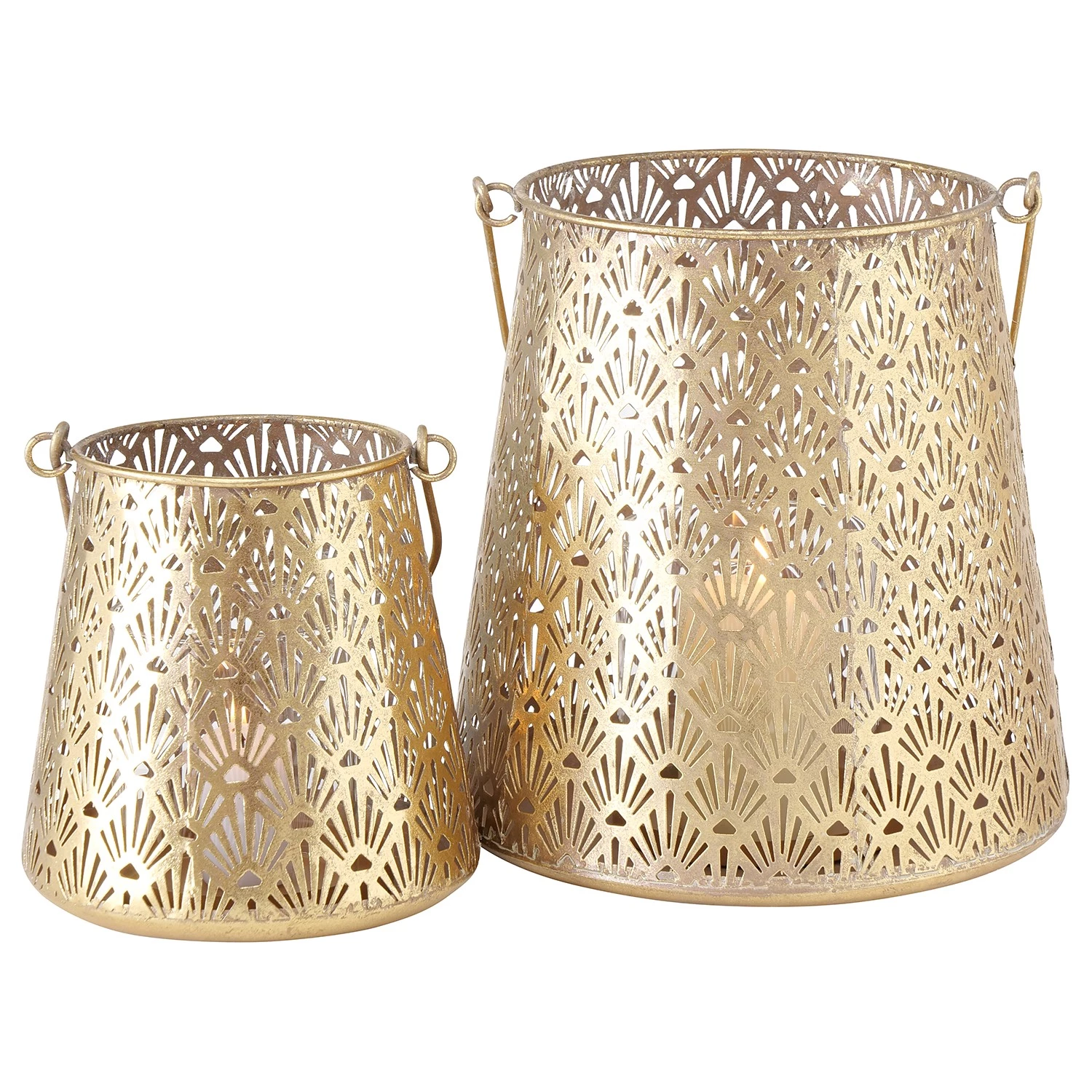 Boltze Photophores Ember (lot de 2) - Fer - Doré 1 Boltze Photophores Ember (lot de 2) - Fer - Doré