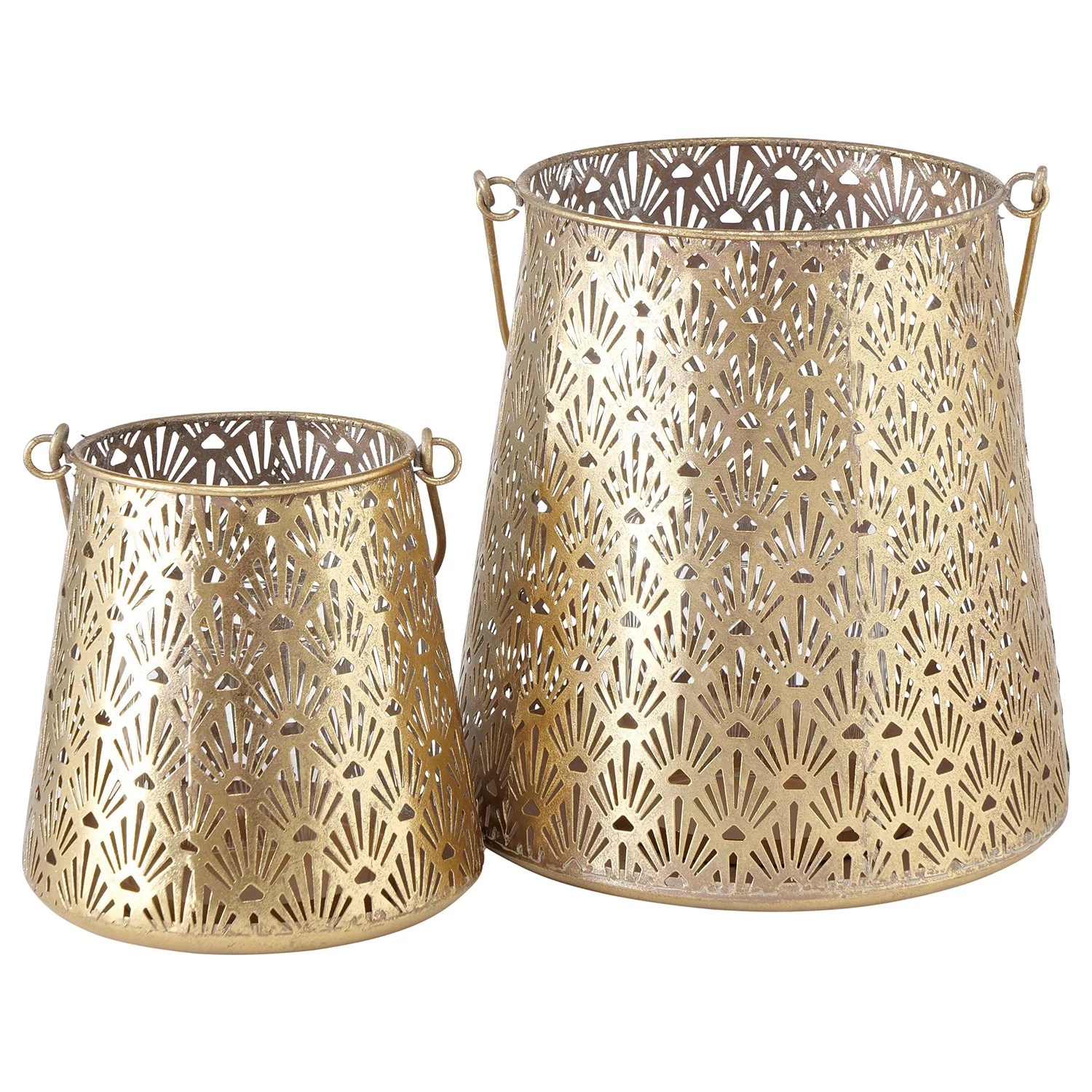 Boltze Photophores Ember (lot de 2) - Fer - Doré 2 Boltze Photophores Ember (lot de 2) - Fer - Doré – Image 2