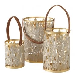 Boltze Photophores Melati I (lot de 3) - Fer - Doré