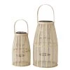 Boltze Photophores Namur (lot de 2) - Rotin - Beige