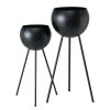 Boltze Cache-pots Madox (lot de 2) - Fer - Noir