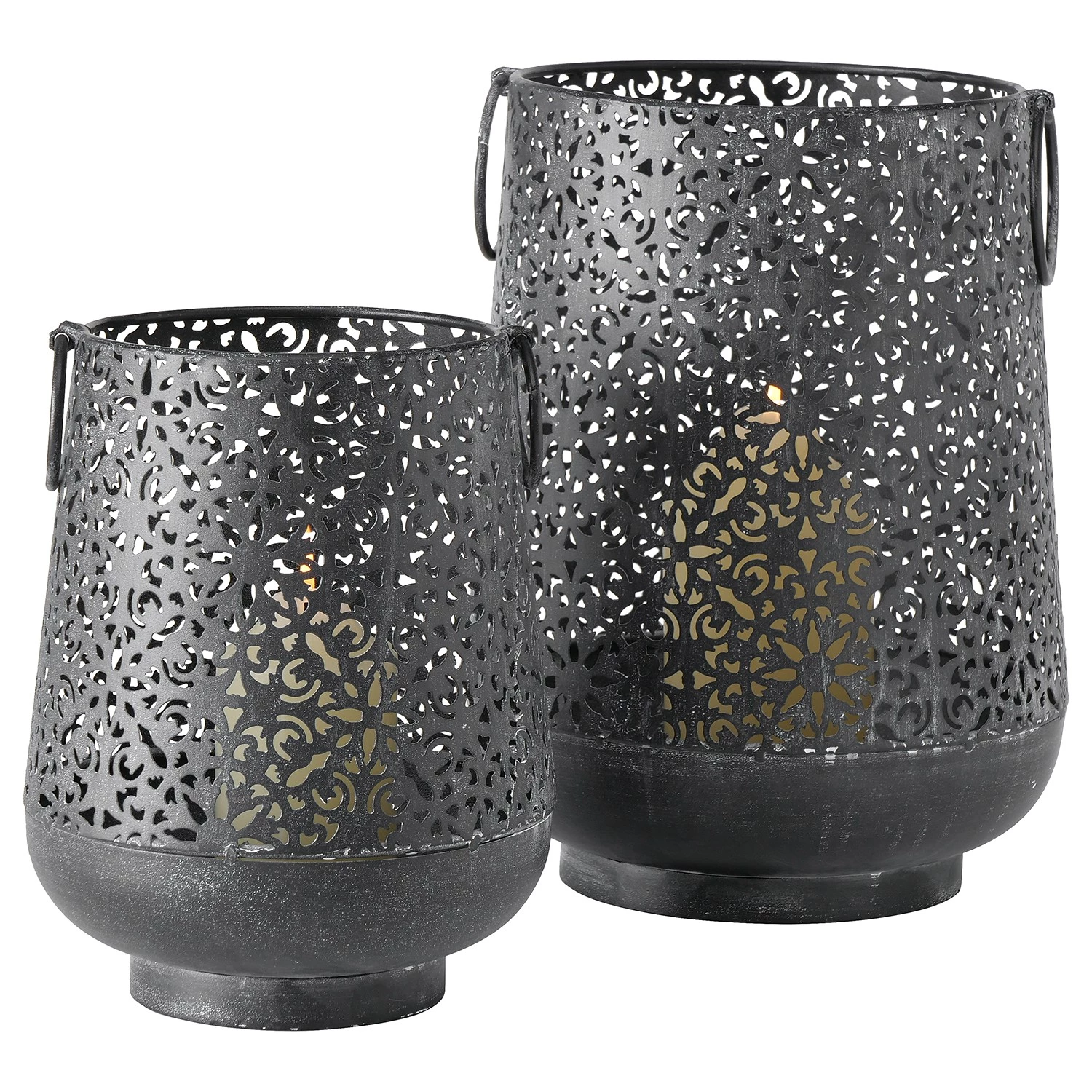 Boltze Photophores Diona (lot de 2) - Fer - Noir 1 Boltze Photophores Diona (lot de 2) - Fer - Noir