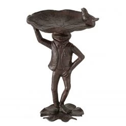 Boltze Abreuvoir à oiseaux Rana - Fonte - Marron