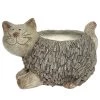 My Flair Pot de fleur Chat - Résine artificielle / Polyrésine - Naturel