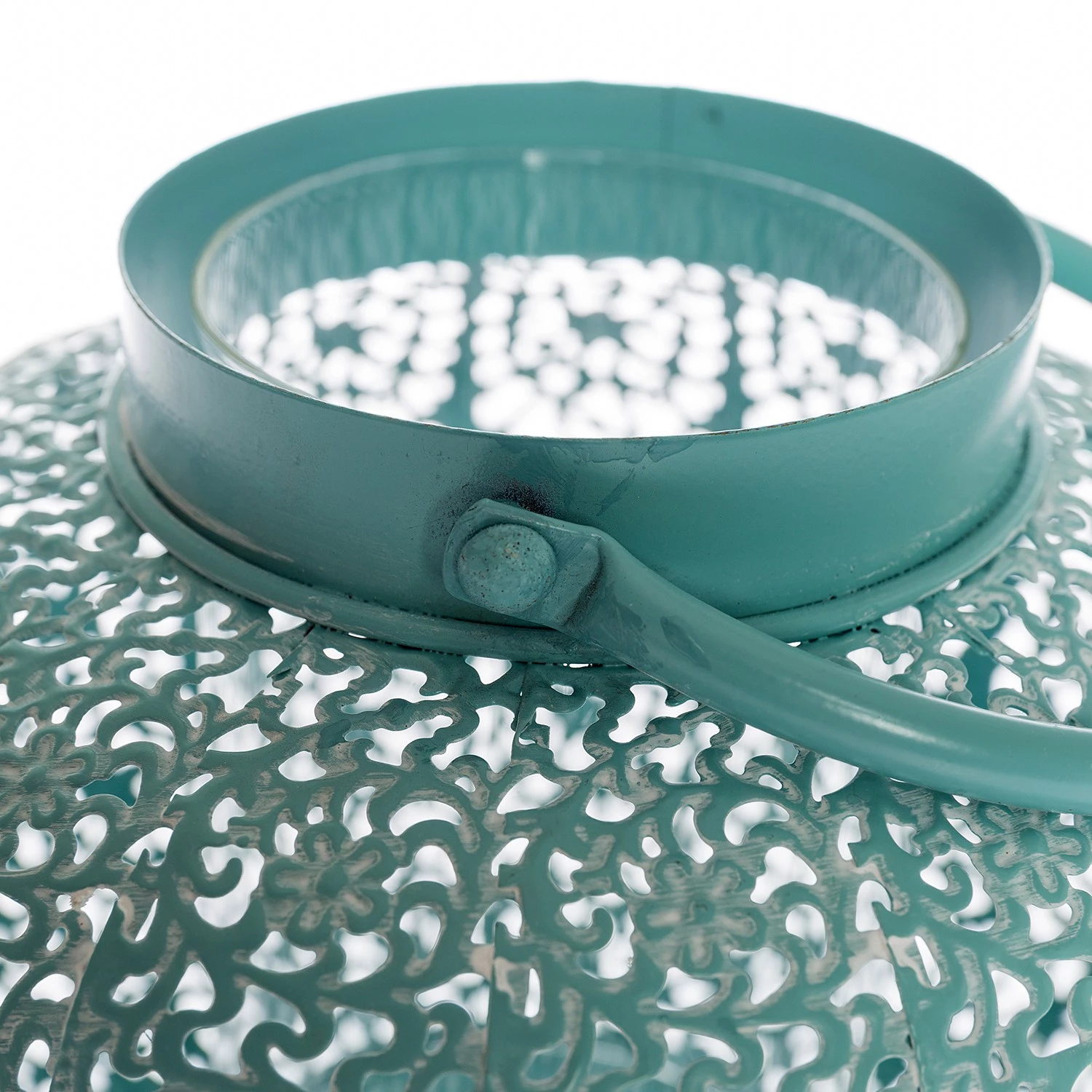 My Flair Lanterne orientale Jawa - Turquoise - Diamètre : 23 cm 4 My Flair Lanterne orientale Jawa - Turquoise - Diamètre : 23 cm – Image 4