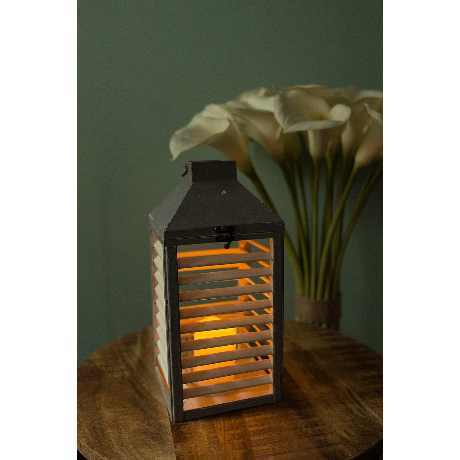 My Flair Lanterne Agda - Verre transparent / Sapin - Blanc cassé 3 My Flair Lanterne Agda - Verre transparent / Sapin - Blanc cassé – Image 3